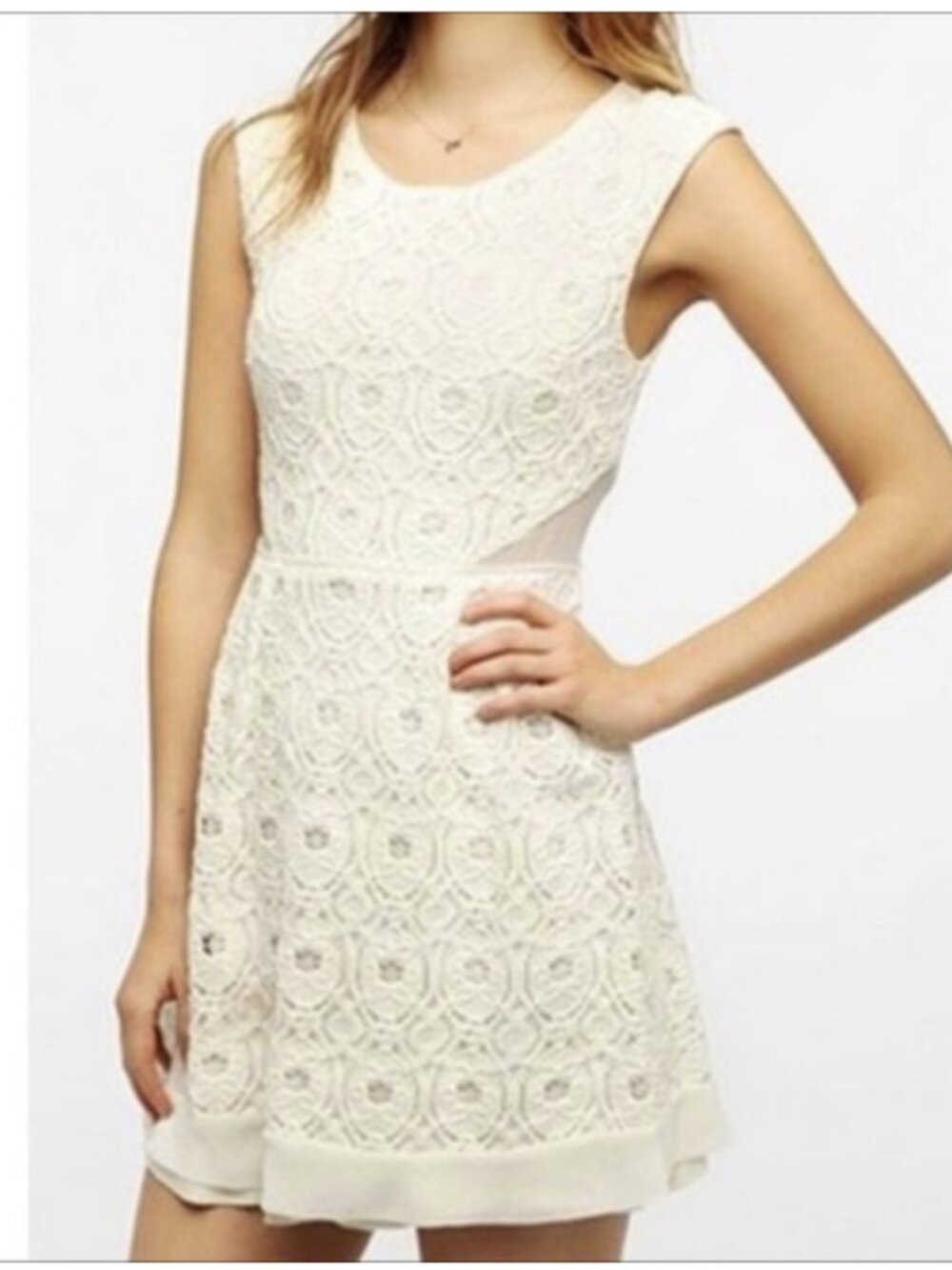 Urban Outfitters Ivory Lace Mini Dress